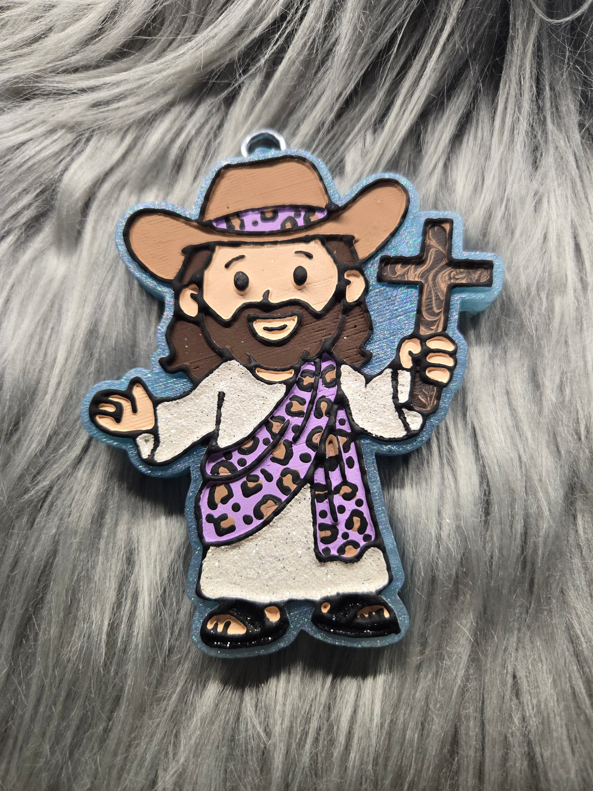Cowboy Jesus holding Cross