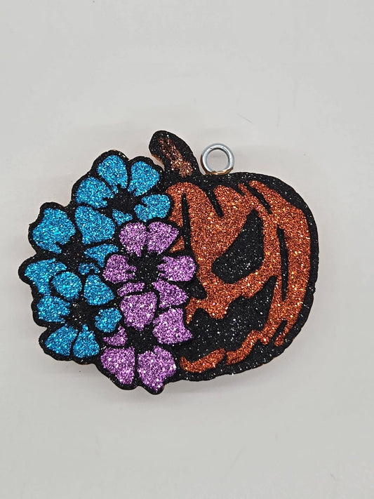 Floral jack-o-lantern