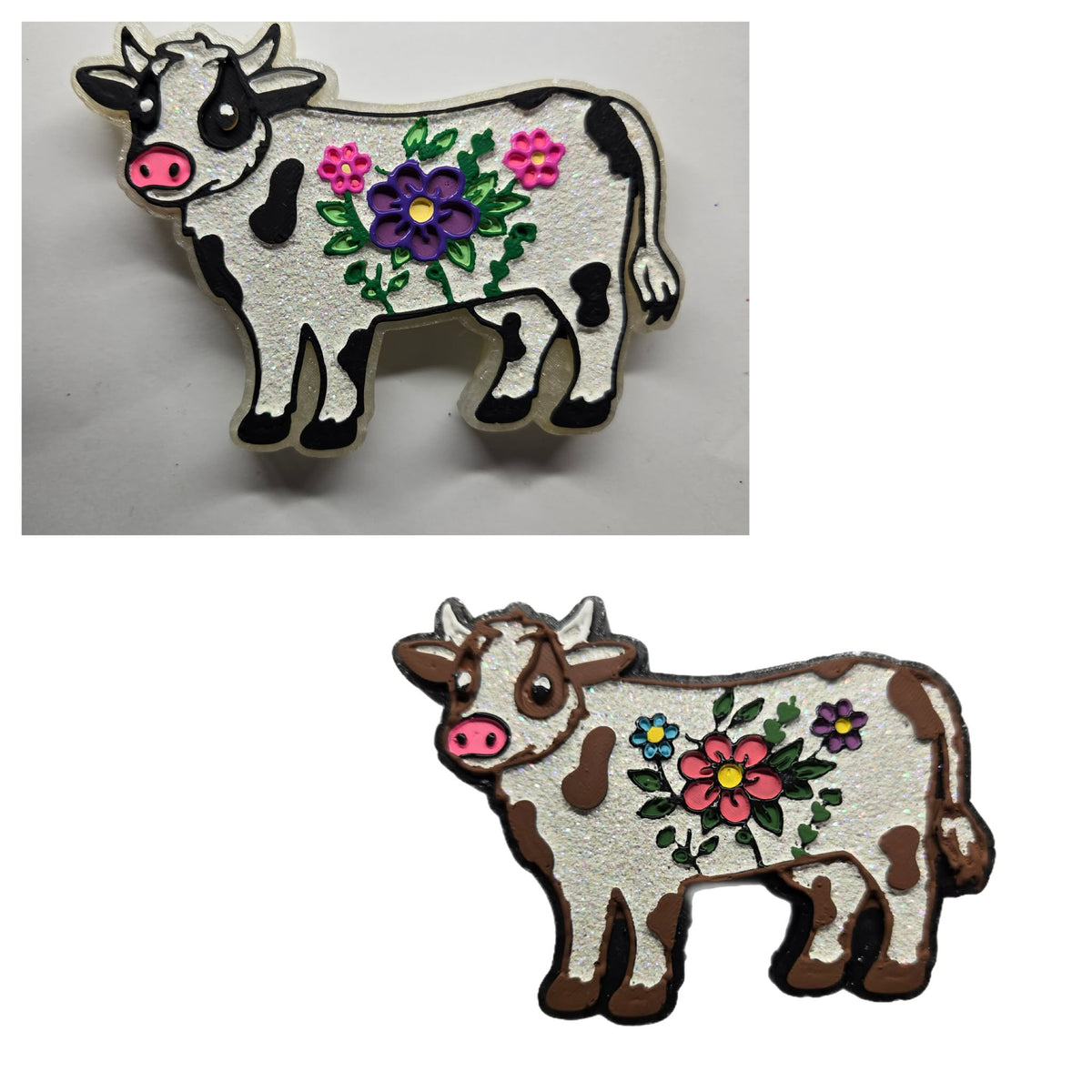 Flower side view cow