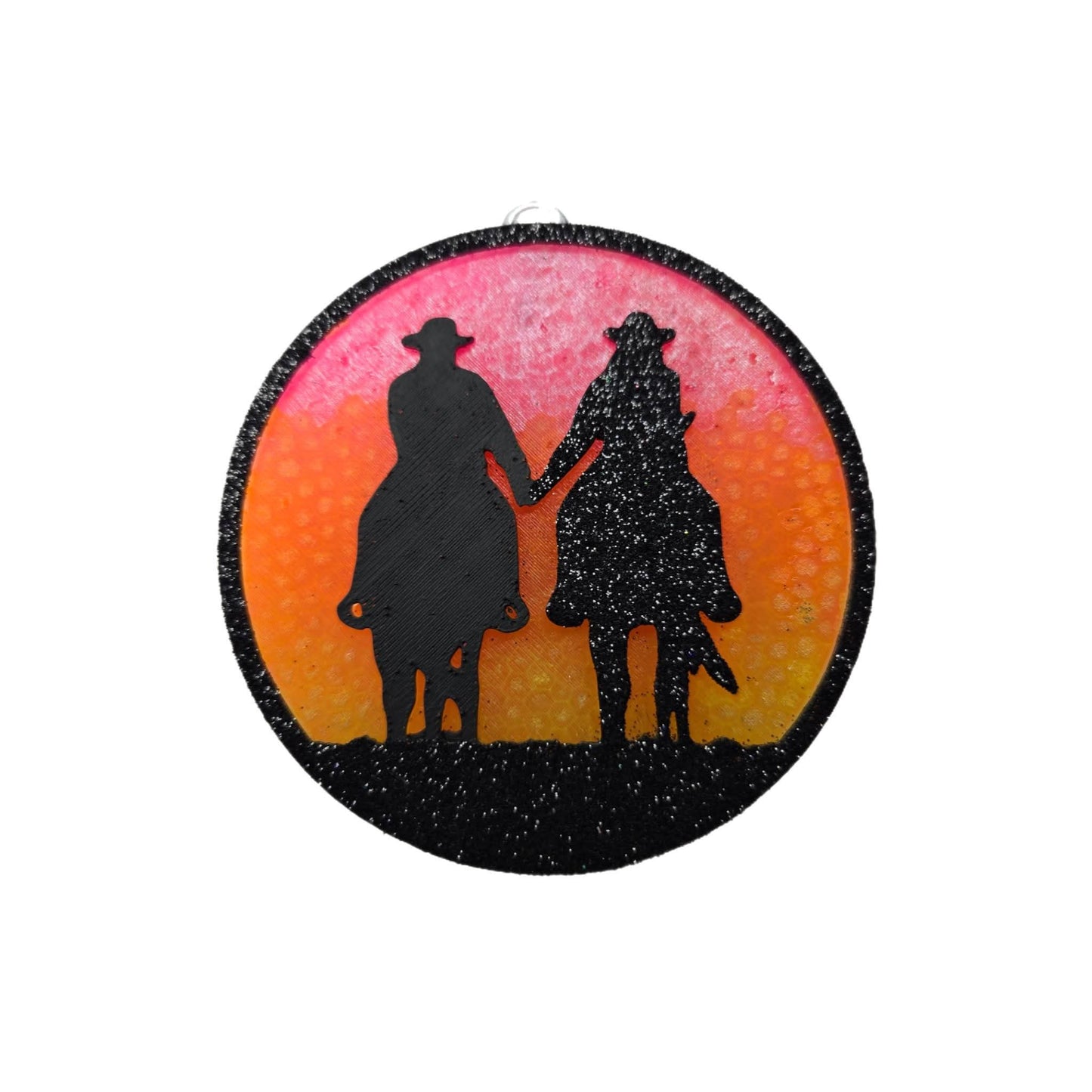 Sunset cowboy couple