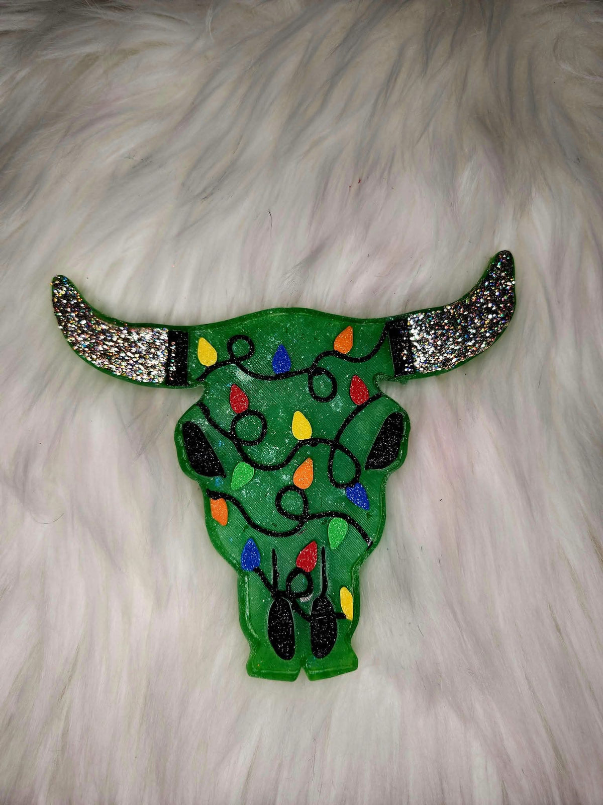 Christmas lights bull