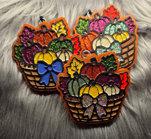 Fall basket of pumpkins
