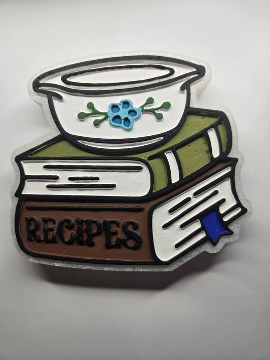 Vintage recipe book stack