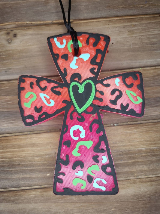 Leopard print cross