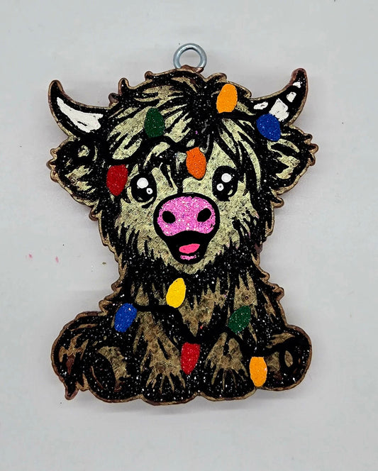 Christmas lights Cow