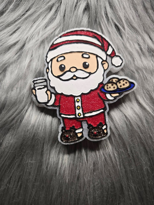 Santa with milk and cookies