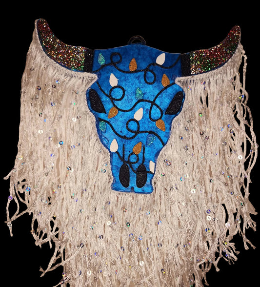 Fringed Christmas light bull