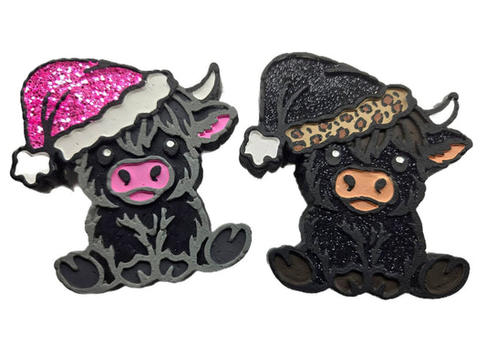 Santa hat cow