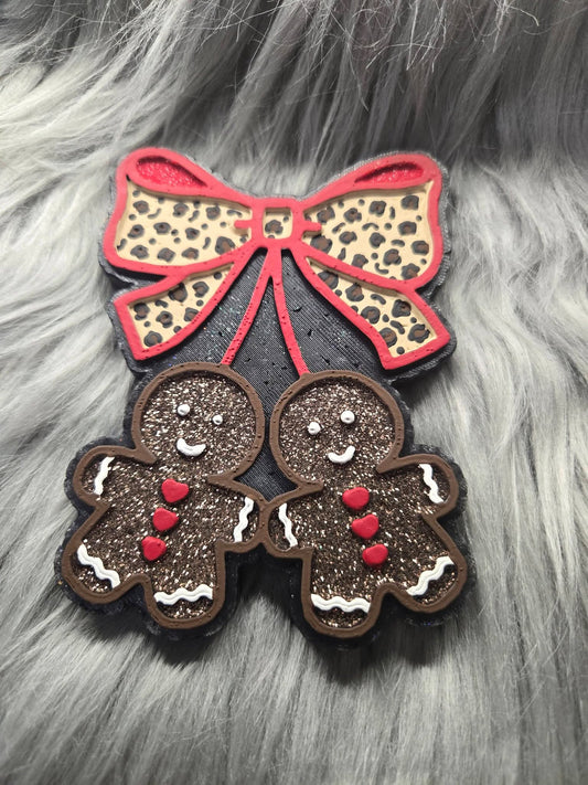 Gingerbread man cherry bow
