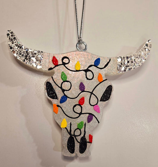 Christmas lights bull