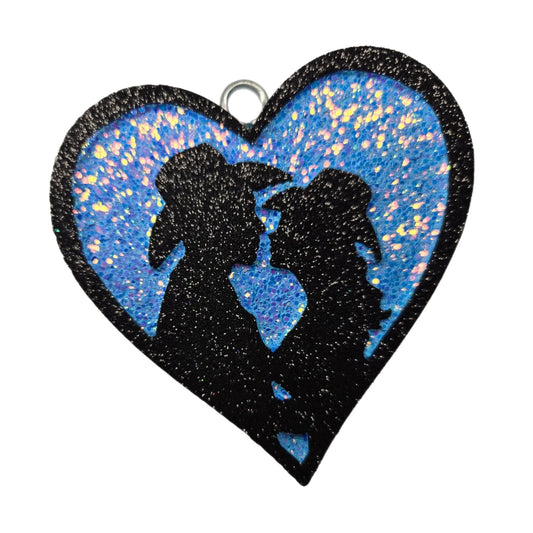 Western couple in heart