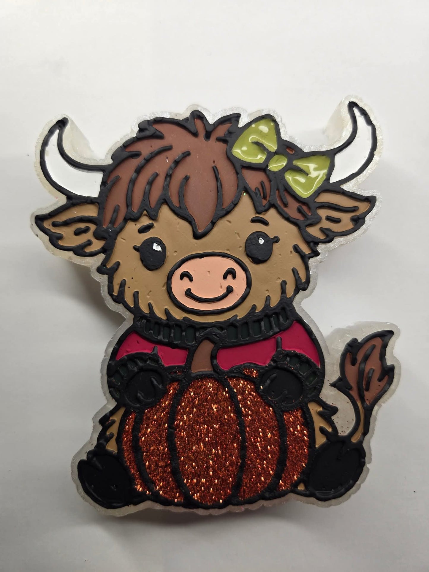 Fall cow with pumpkin