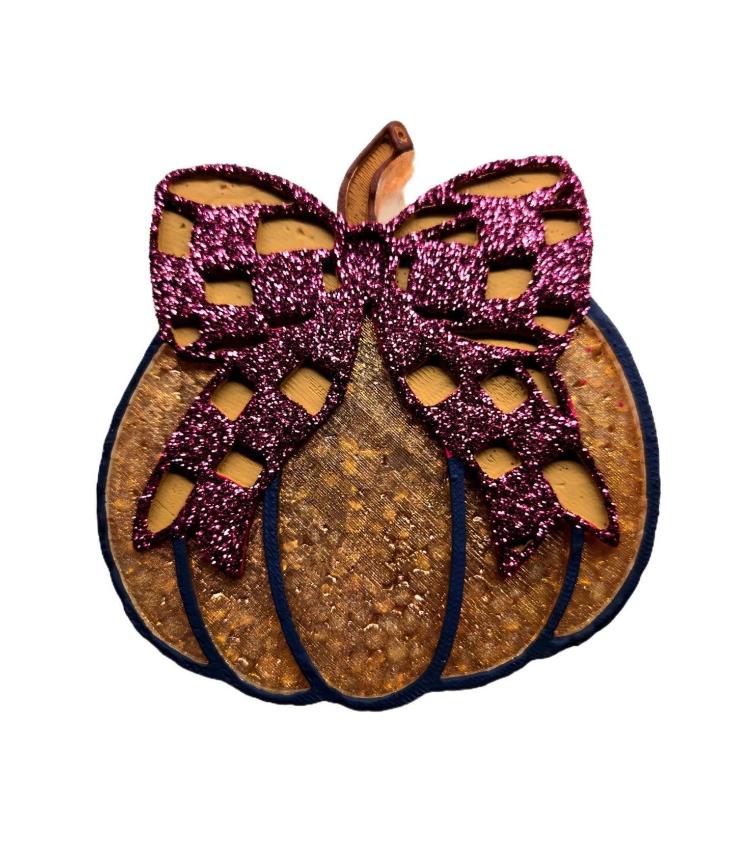 Checkered bow pumpkin
